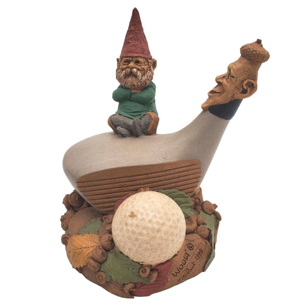 RARE Tom Clark Gnome  Golf‎ Ball BALL Club Woody  Figurine  Signed 1998 #92 5395